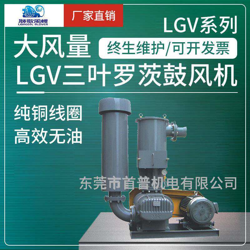 狮歌LGV三叶罗茨大型鼓风机真空型离心罗茨风机制冰工业气泵风机