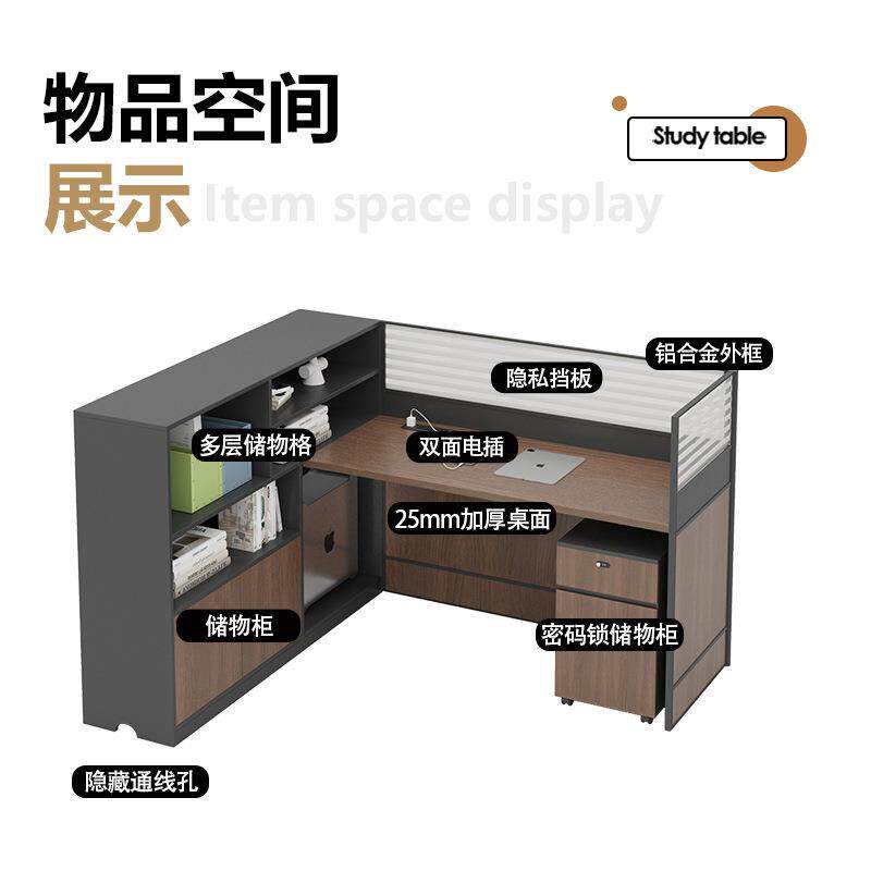 迈亚卡诺系列屏风办公位吸音带柜大空间单人电脑职员办公桌财务桌