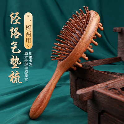 小李子经络气垫梳子气囊梳头皮按摩头部檀木梳家用男女士专用长发
