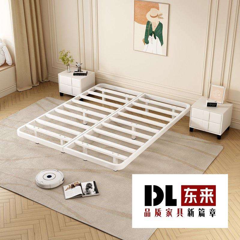 日式简约无床头悬浮床架子排骨架家用铁艺床加厚单人双人铁架子床图片