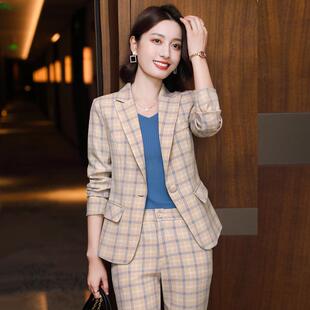 ol面试正装 秋冬时尚 女气质职业装 套装 酒店经理前台工作服 灰色西装