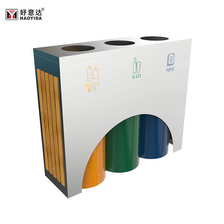 户外品质三四分类垃圾桶小区不锈钢果壳箱社区街道可拆分垃圾箱