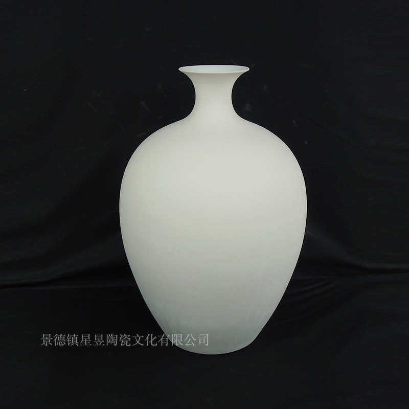 景德镇陶瓷花瓶中式白胎素坯台面大件花瓶摆件素烧坯陶艺素陶花瓶