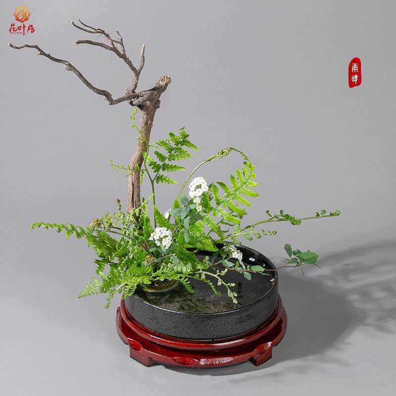 陶瓷花盘中式禅意复古花器日式圆盘小原流插花底座器皿大花盆,鲜花速递/花卉仿真/绿植园艺,花盆,淘宝优惠券,粉丝福利购,淘宝优惠卷