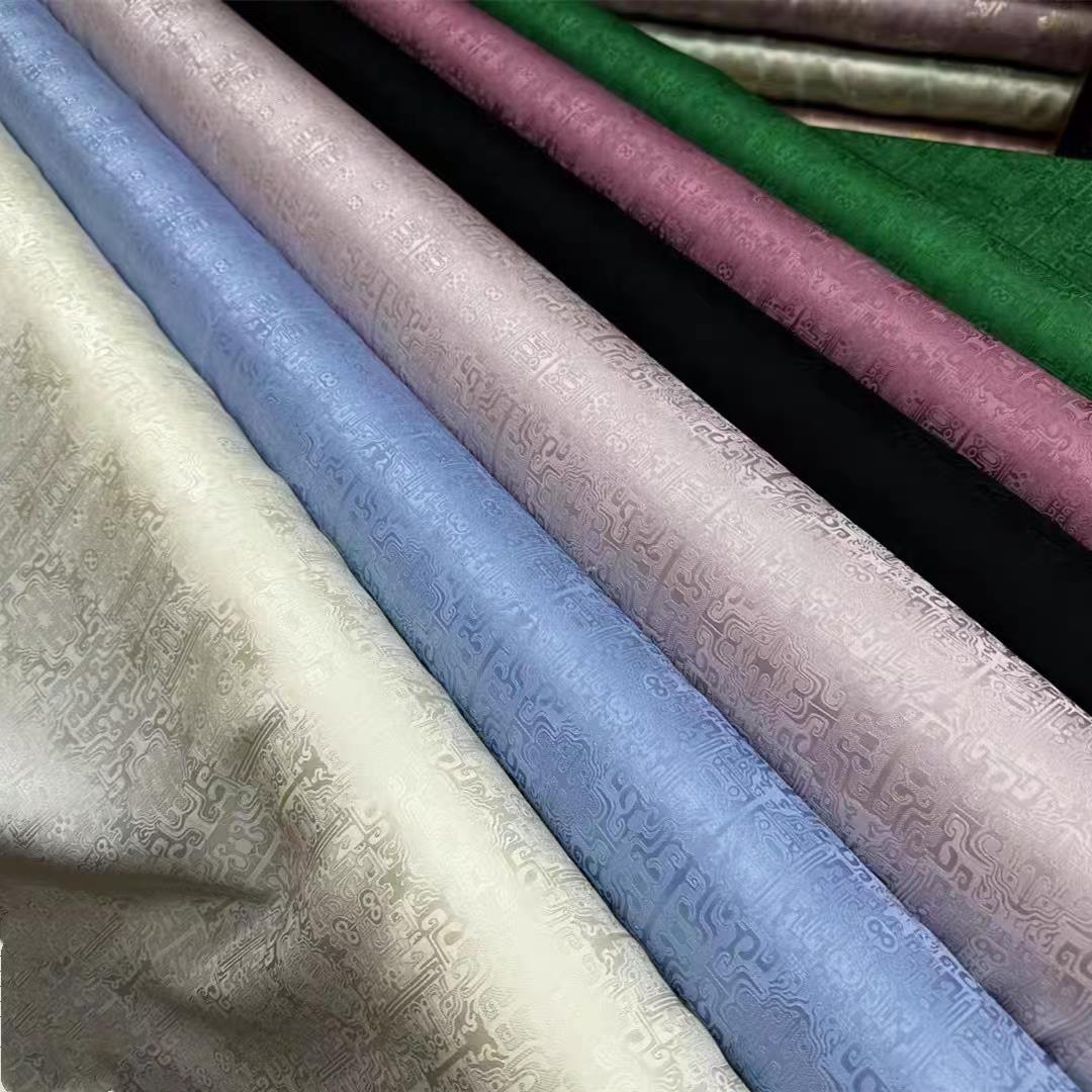新品桑波缎提花真丝布料20姆米上衣连衣裙半裙套装桑蚕丝服装面料