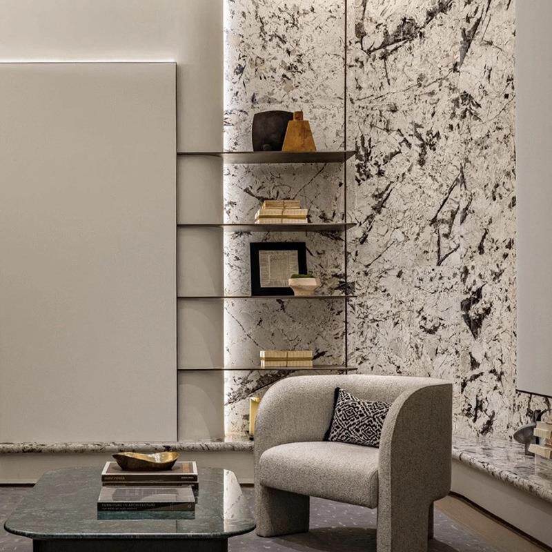 天然大理石雪山飞狐光背景墙别透电奢石墅墙面大理石118玄关