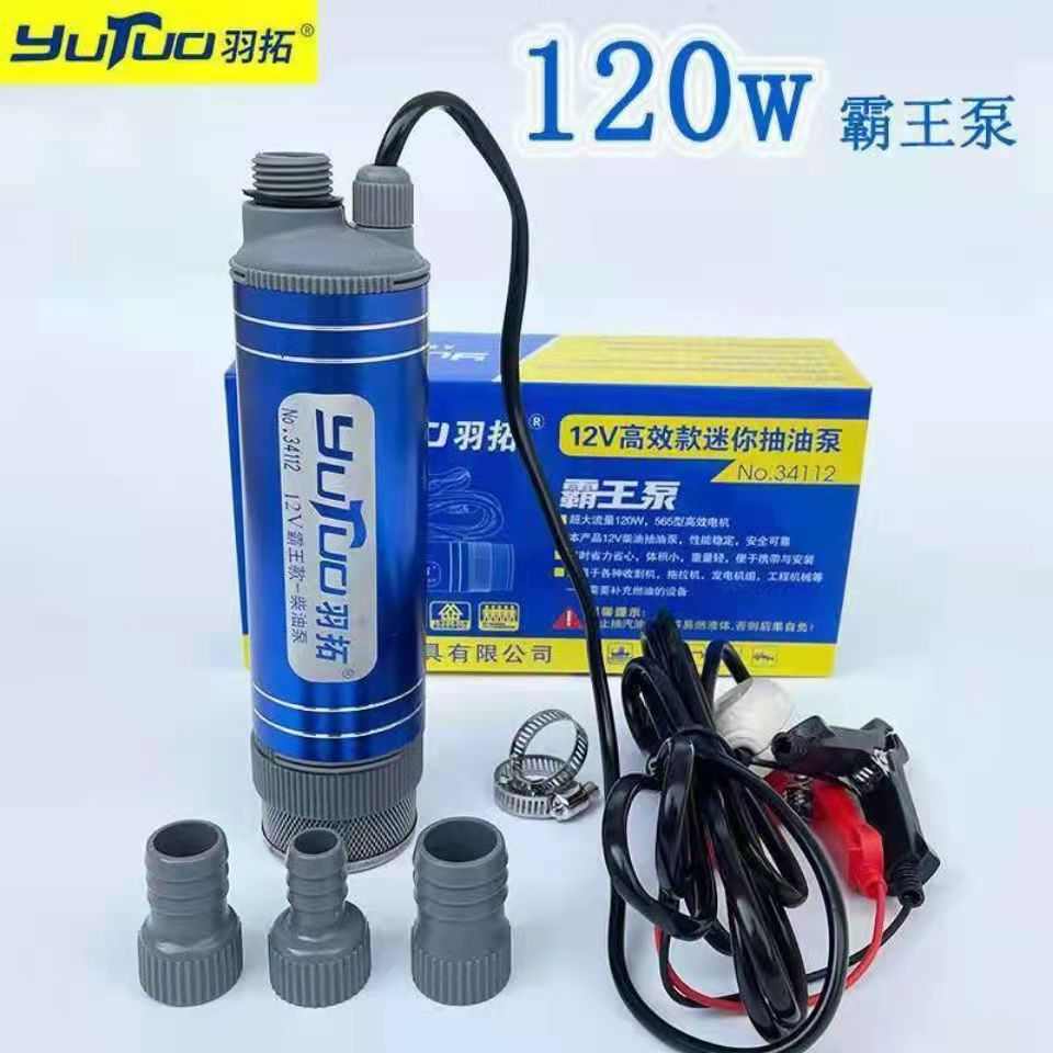 羽拓抽油泵霸王款120W大功率迷你12v24V抽柴油泵小型油抽子抽水泵