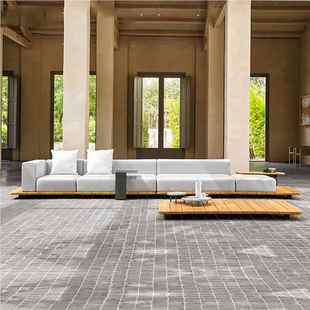 跨境北欧户外沙发庭组合酒阳店民院宿藤编沙发闲台休柚559木户外