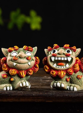 石敢当狮子喜狮闽南风狮爷对狮家居摆件装饰厦门泉州旅游礼物