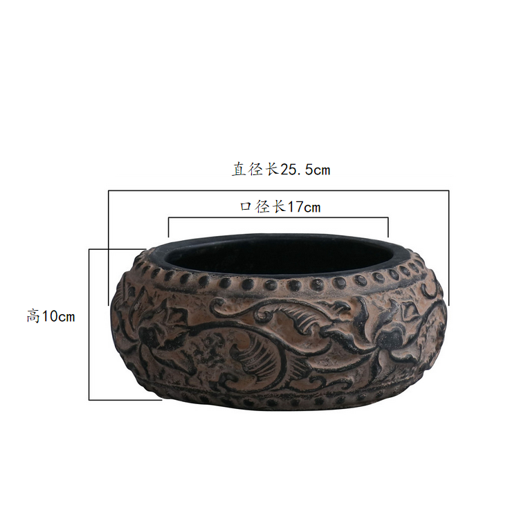 做浮雕多种植盆肉植物纯手工怀旧旧水泥复古花盆雕像摆件家居创意