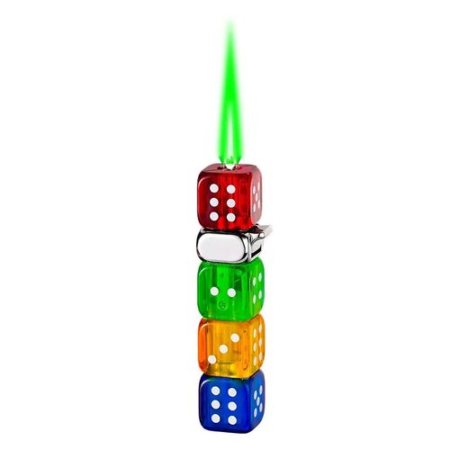 创意打火机炫酷旋转爆闪发光创意骰子直冲防风新奇搞怪礼物lx