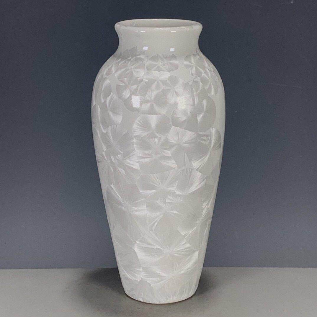 漏瓷清代雍正暖窑釉水晶插花瓶