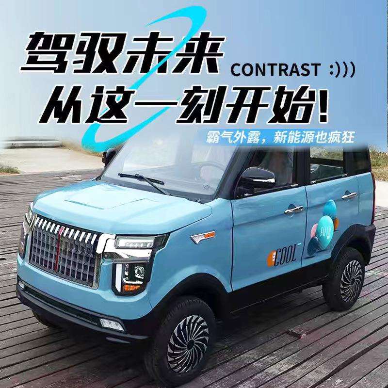 新款老头乐新能源四轮代步电车全封闭电动四轮车电车小型家用代步