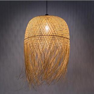 东南亚禅意民宿艺术灯具茶室餐厅酒店创意个性农家乐水母竹编吊灯