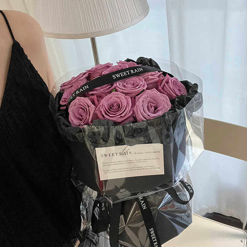 紫色玫瑰海洋之歌花束鲜花速递同城订花上海北京送女友生日配送