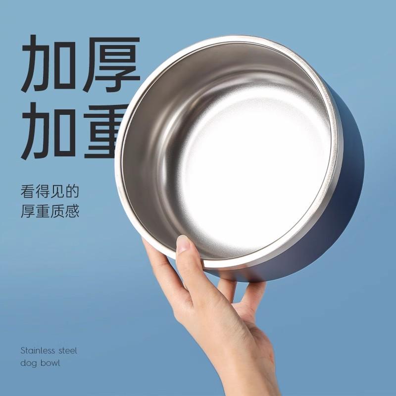 大容量加厚防打翻宠物狗狗水碗饭盆中大型犬宠物不锈钢狗食盆狗碗