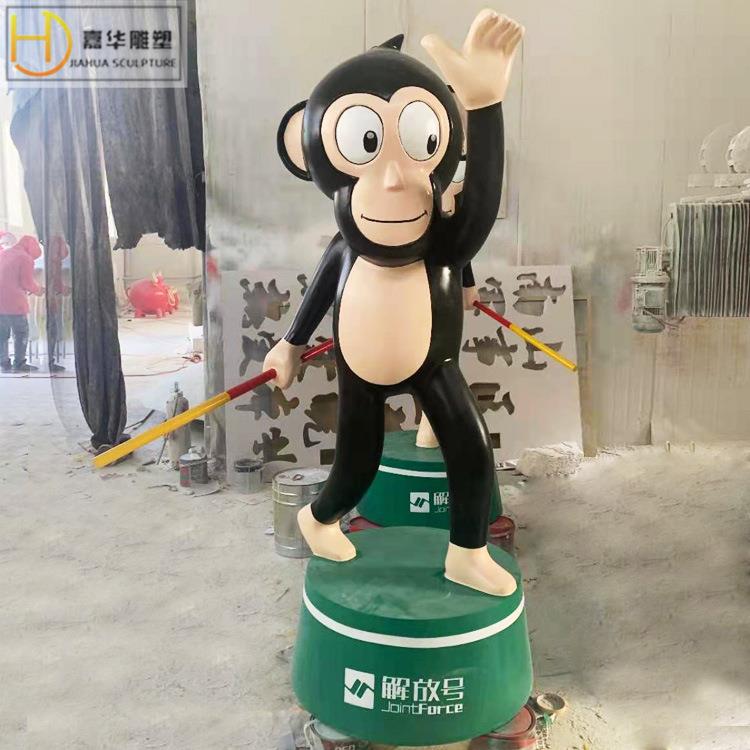 卡通人物玻璃钢雕塑制作猴子公仔雕像主题商场幼儿园迎宾摆件