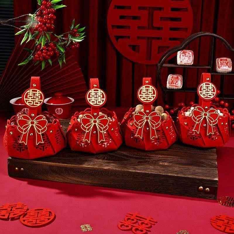 早生贵子干果组合结婚床上压床高颜值摆件喜枣小提篮礼盒模具装饰