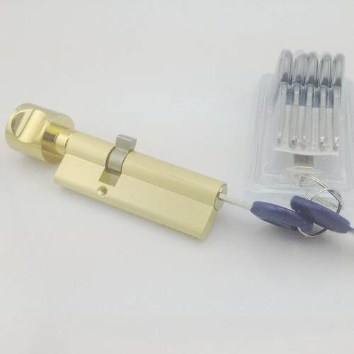 90MM大葫芦单开锁芯 单面偏心防盗门铜锁芯ABc钥匙锁芯大门锁芯