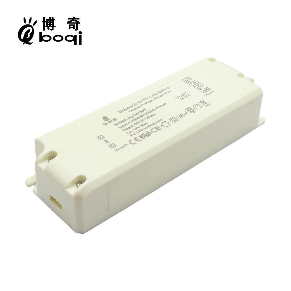 厂家12V24V40W3.34A1.67A恒压0-10V调光电源高PF无频闪开关电源