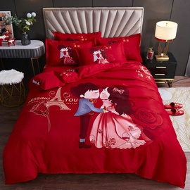 春秋床上用品全棉北欧纯棉四件套2.0m卡通被c套床单双人单人网红
