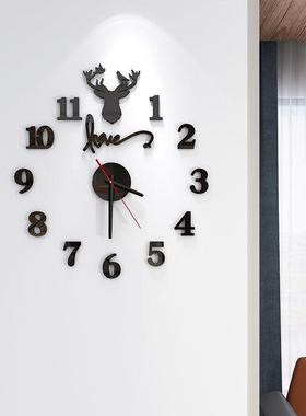 39N3d夜光时钟墙贴数字贴画钟表墙客厅挂钟挂墙网红家用客厅2024