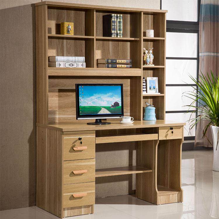 新款简约现代家用台式机电脑桌简易书柜带书架组合学生桌