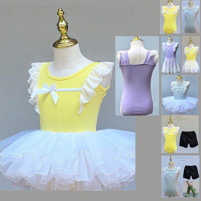 花边背心连体服夏儿童舞蹈服芭蕾甜美少儿练功服幼儿拉丁舞表演服