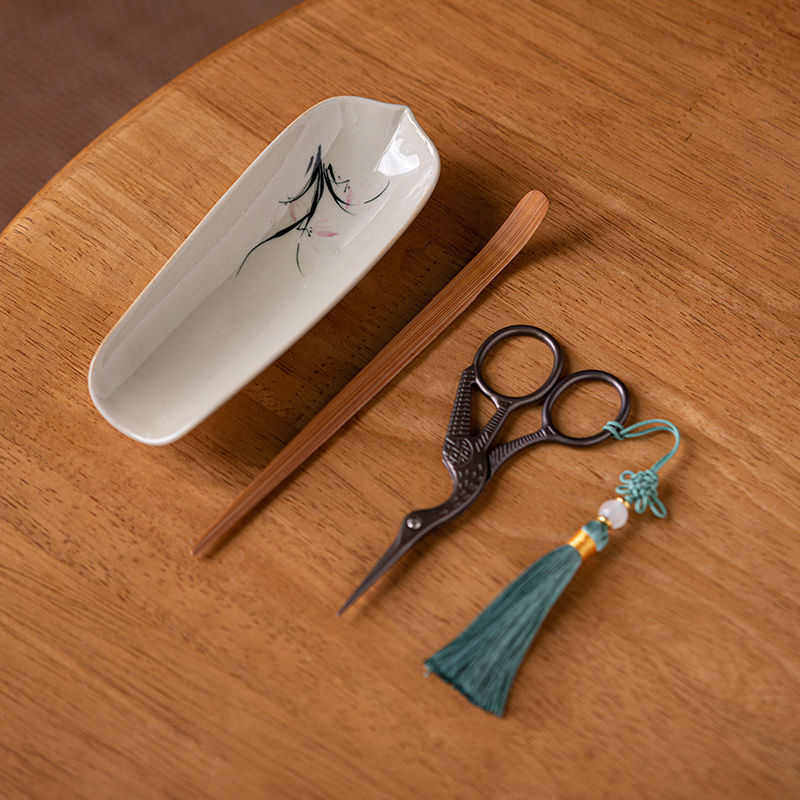 手绘竹子茶则家用办公室功夫泡茶简约陶瓷取茶器剪刀茶则茶具配件,餐饮具,茶具礼盒,淘宝优惠券,粉丝福利购,淘宝优惠卷