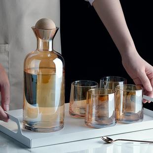 轻杯批发水杯凉水家用果汁具水壶玻璃 杯子壶茶杯冷耐高温奢壶套装