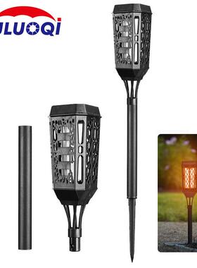 新LED太阳能火焰灯户感应灯自动亮花园庭外饰院IMQ装款景观地插草