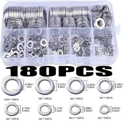 180PCS Washer Assortment Stainless Steel Washers For Screws