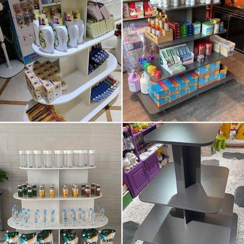 示超市中岛展柜质货架堆头展示柜台礼品20展木示架圆形货多层母婴