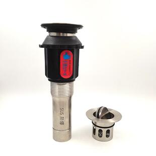 新款直销不锈钢提篮下水器 翻版下水带提篮 洗手盆面盆带溢水孔
