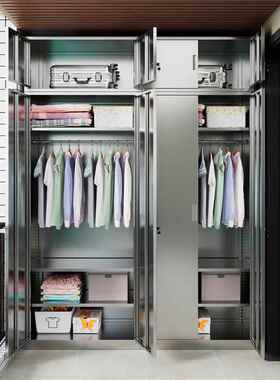 晒304锈钢家用阳不VHZ台柜防水收防防锈潮衣柜大容量纳储物柜子