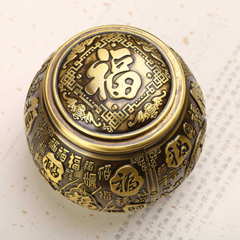 黄铜百福茶叶罐大小铜茶罐储存罐家用客厅茶几装饰品商务礼品,特色手工艺,其他特色工艺品,淘宝优惠券,粉丝福利购,淘宝优惠卷