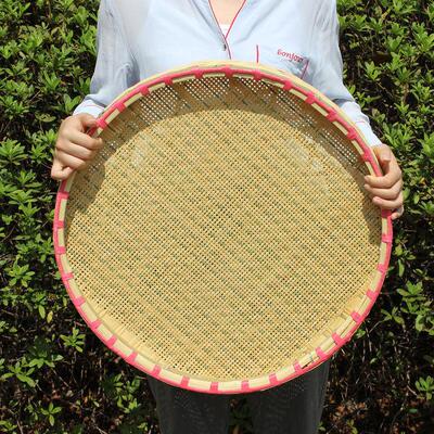 竹制品手工簸箕竹编农家有孔竹筛子晾晒无孔圆簸箕竹筲箕竹匾装饰