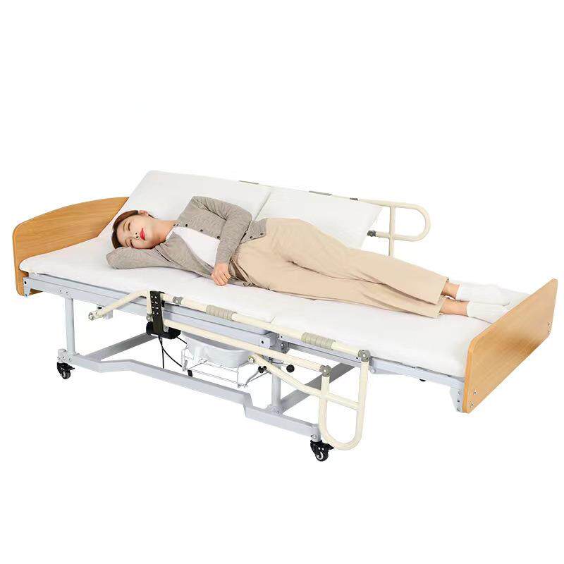 电动护理床木质护栏床头全曲自动翻身防侧滑带便孔电动多功能