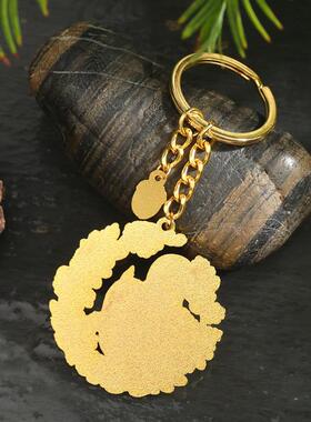 新款钥匙扣可爱各大动物园梅花鹿浣熊车钥匙扣情侣旅游纪念品