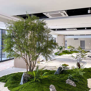 造景装饰南天竹橱窗大型落地精品绿树植仿生简约南天竹假仿真树