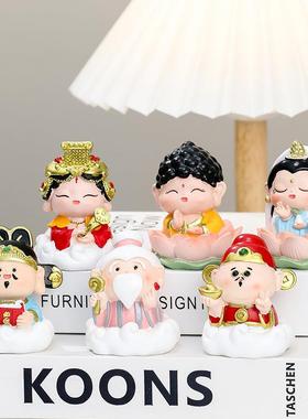 欢喜小神仙家居客厅桌面摆件国潮卡通公仔创意新款平安如来新定制