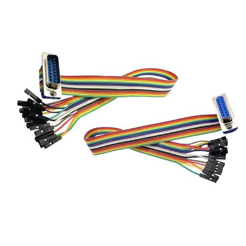 RS232串口 DB9/15P/25P公头母头转杜邦2.54 1P 数据测试线彩排线