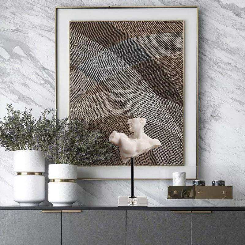 北欧创意半身人物雕像摆件样板房样品间客厅电视柜书桌书房装饰品