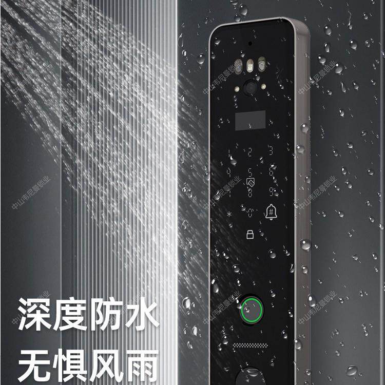 户外防水指纹密码锁家用防盗门入户别墅双开门室外防雨水智能门锁