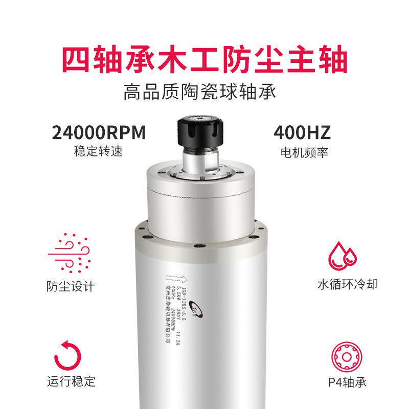 杰斯特刻雕机5.5JGD-125Skw主轴电机广工告加工木冷高速水电主轴2 - 实物图
