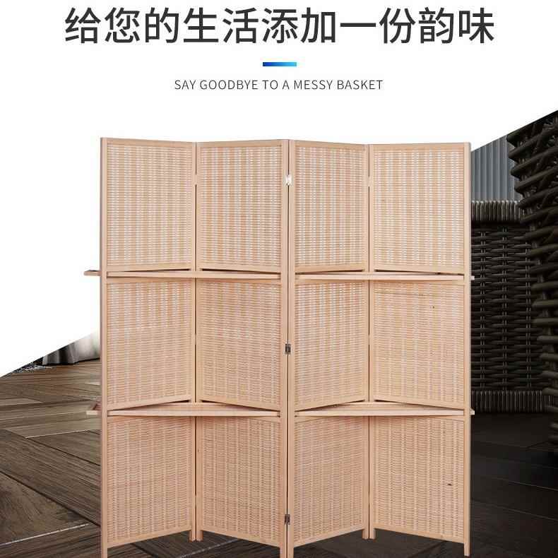 新款中式玄关办公折叠屏简约现代阳台隔断屏家用纯色田园风屏风