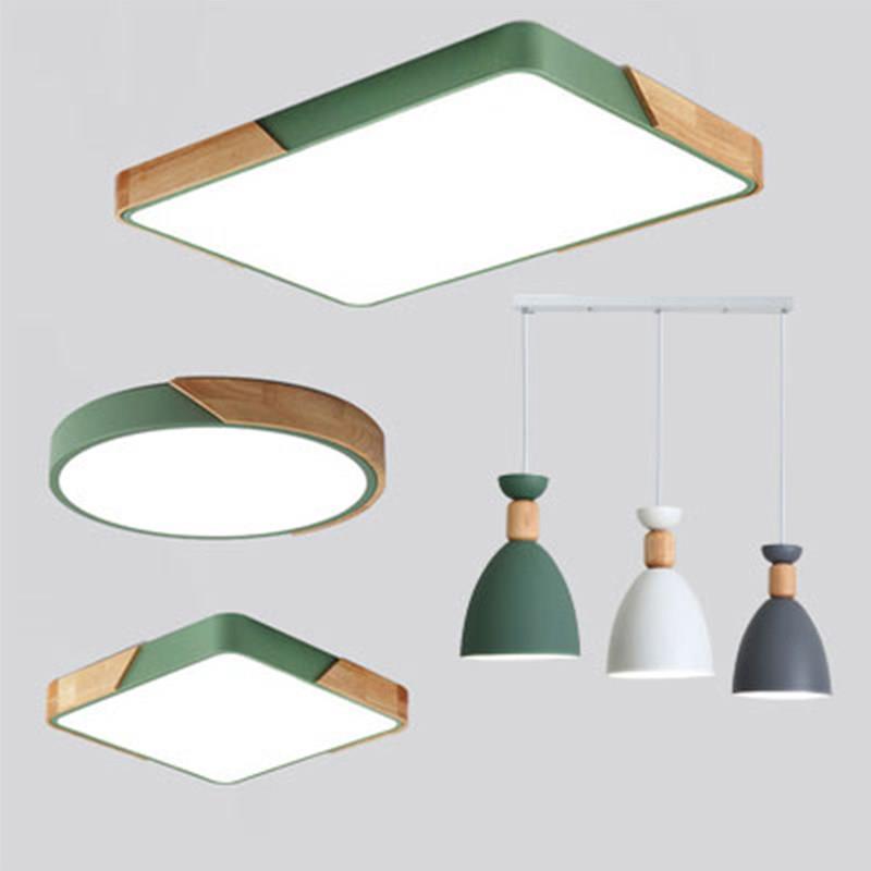 北欧原木家用led卧室灯2025新款客厅吸顶灯现代简约全屋灯具套餐