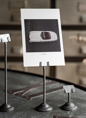 日本PUEBCO复古铁艺卡片夹照片夹铸铁台卡夹便条夹子桌面装饰摆件