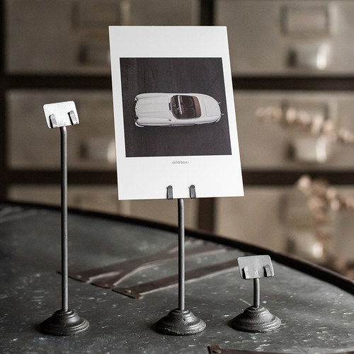 日本PUEBCO复古铁艺卡片夹照片夹铸铁台卡夹便条夹子桌面装饰摆件