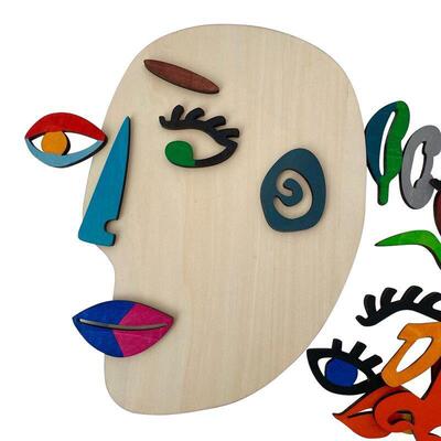 Wooden Montessori Toy Face Puzzle Toys for Children DIY